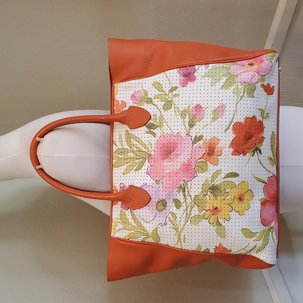 Claudia Firenze orange floral tote